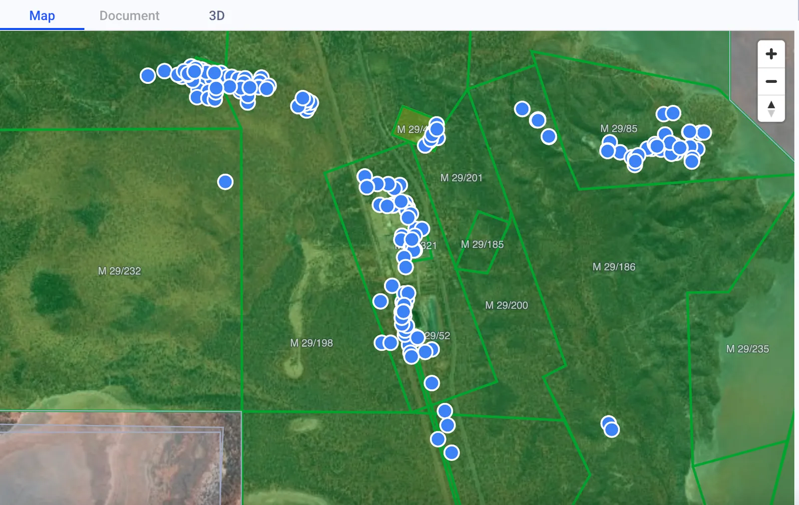 Collars on the map.